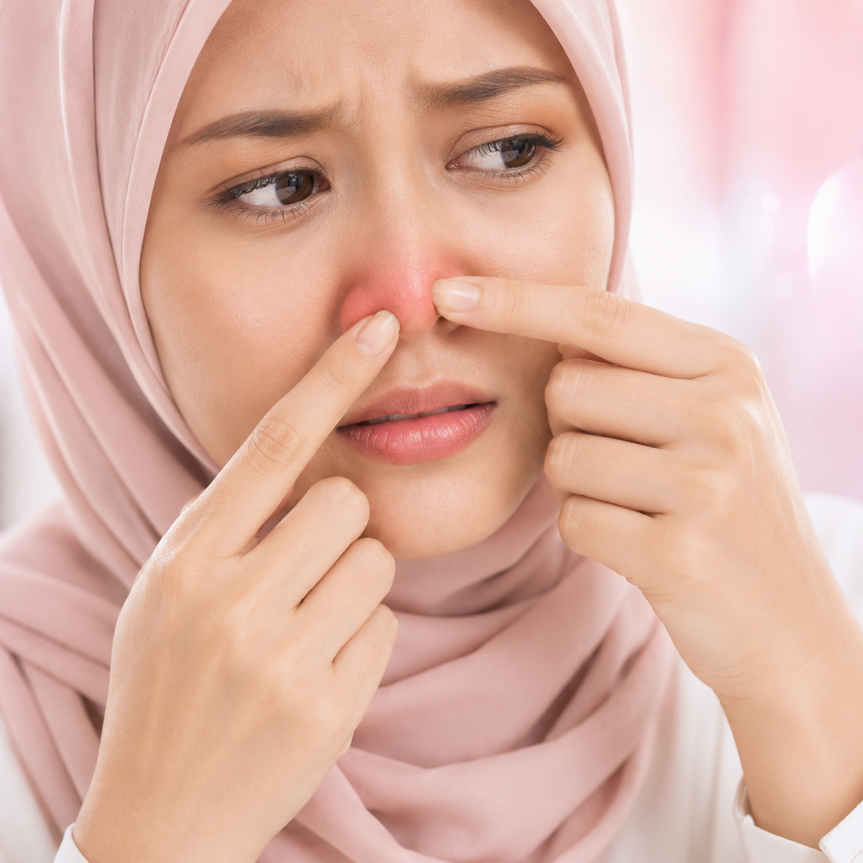 Kulit merah selepas memicit blackhead