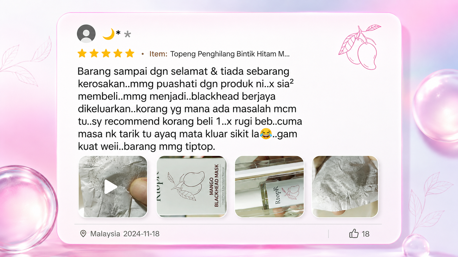 Testimoni pelanggan Blackhead Mask 3